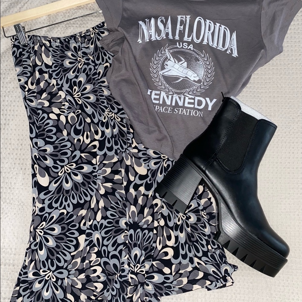 fun patterned long skirt